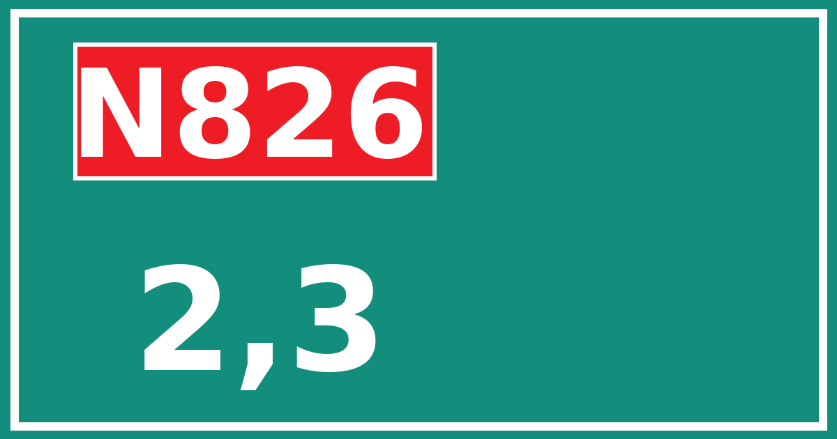 Hectometerbord N826 2,3