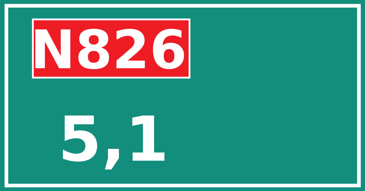 Hectometerbord N826 5,1