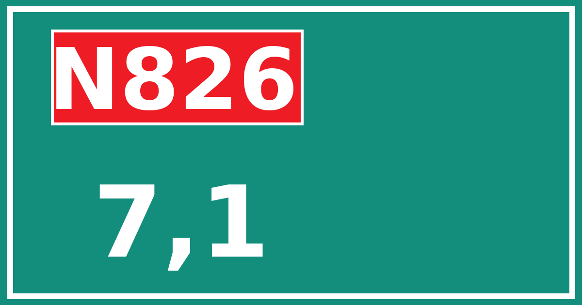 Hectometerbord N826 7,1