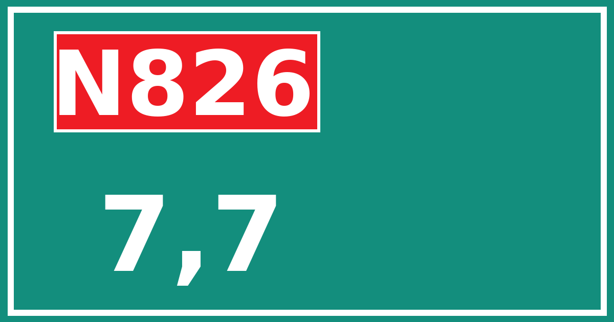 Hectometerbord N826 7,7