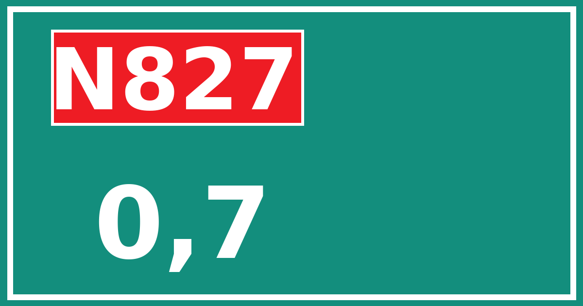 Hectometerbord N827 0,7
