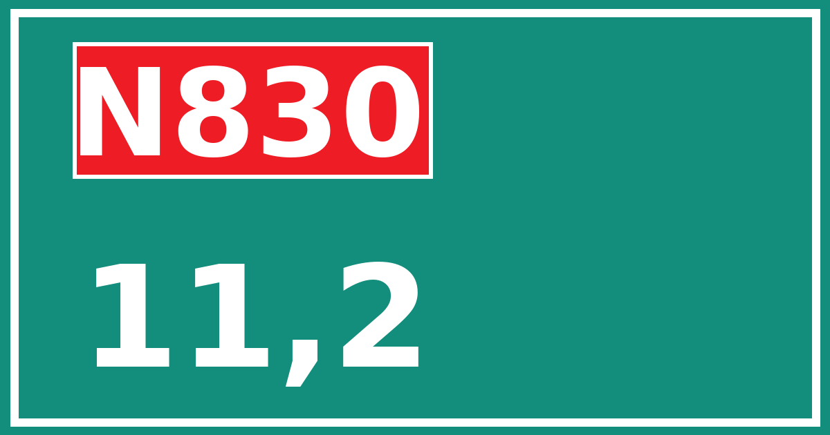 Hectometerbord N830 11,2