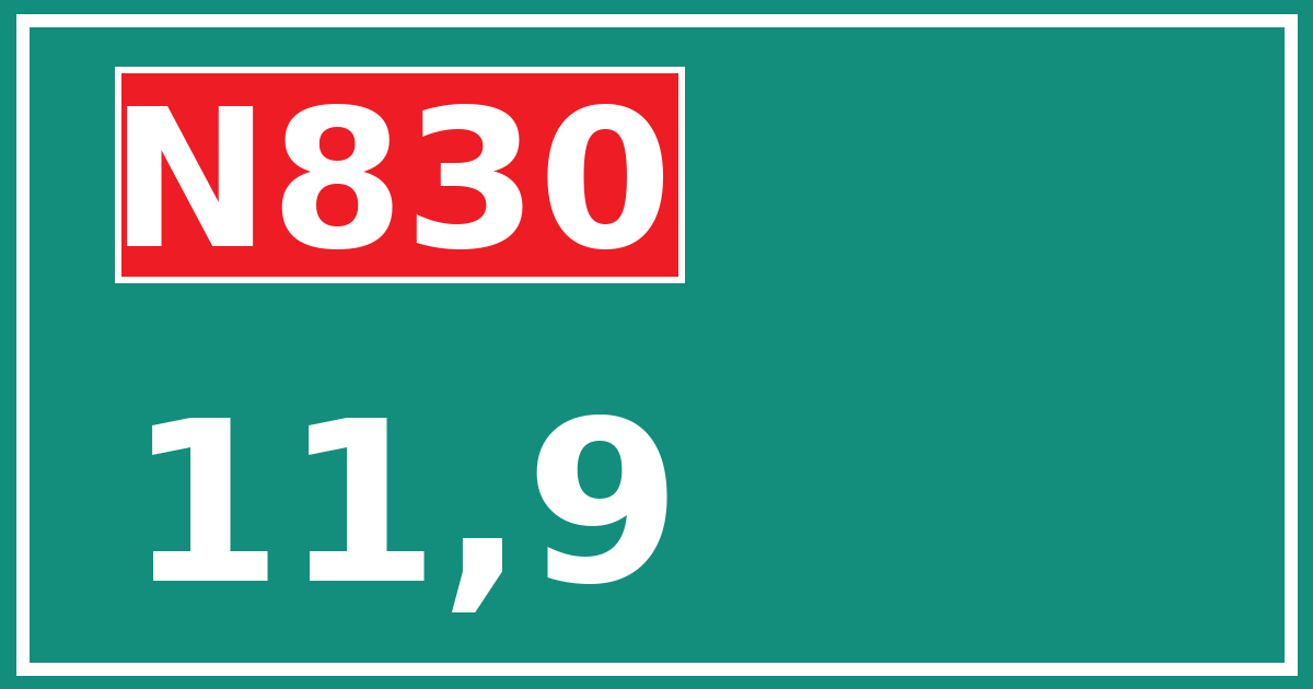 Hectometerbord N830 11,9