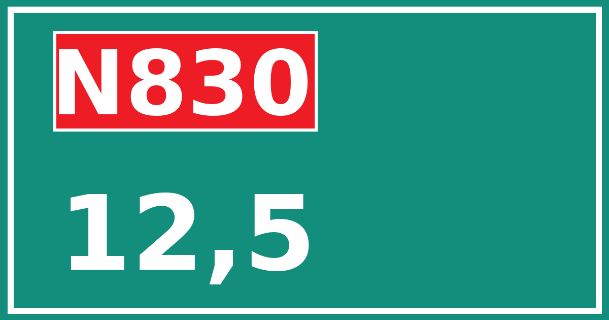 Hectometerbord N830 12,5