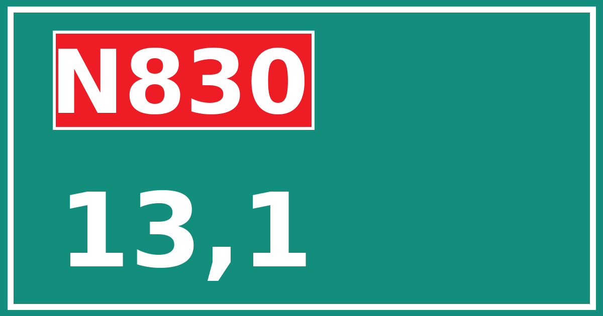 Hectometerbord N830 13,1