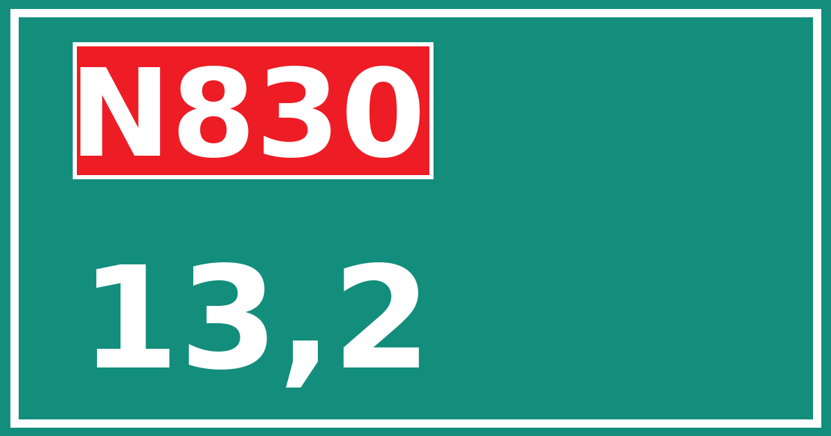 Hectometerbord N830 13,2