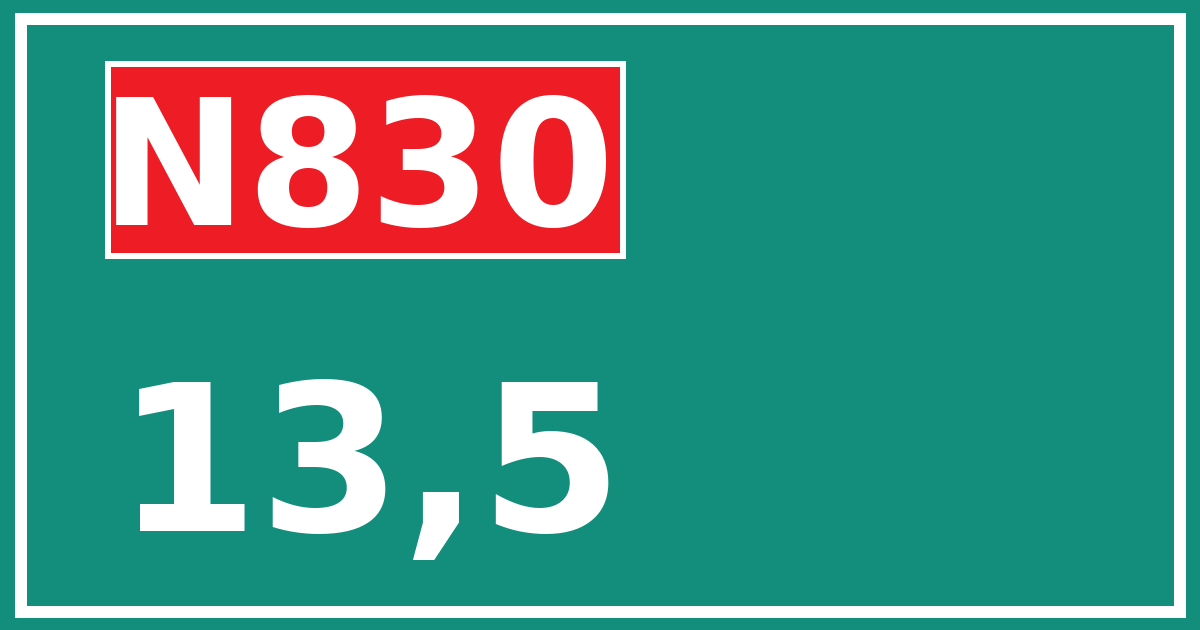Hectometerbord N830 13,5