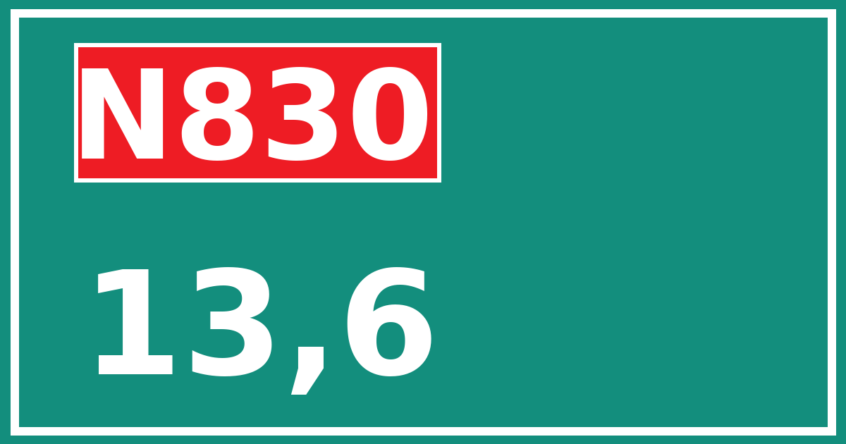 Hectometerbord N830 13,6