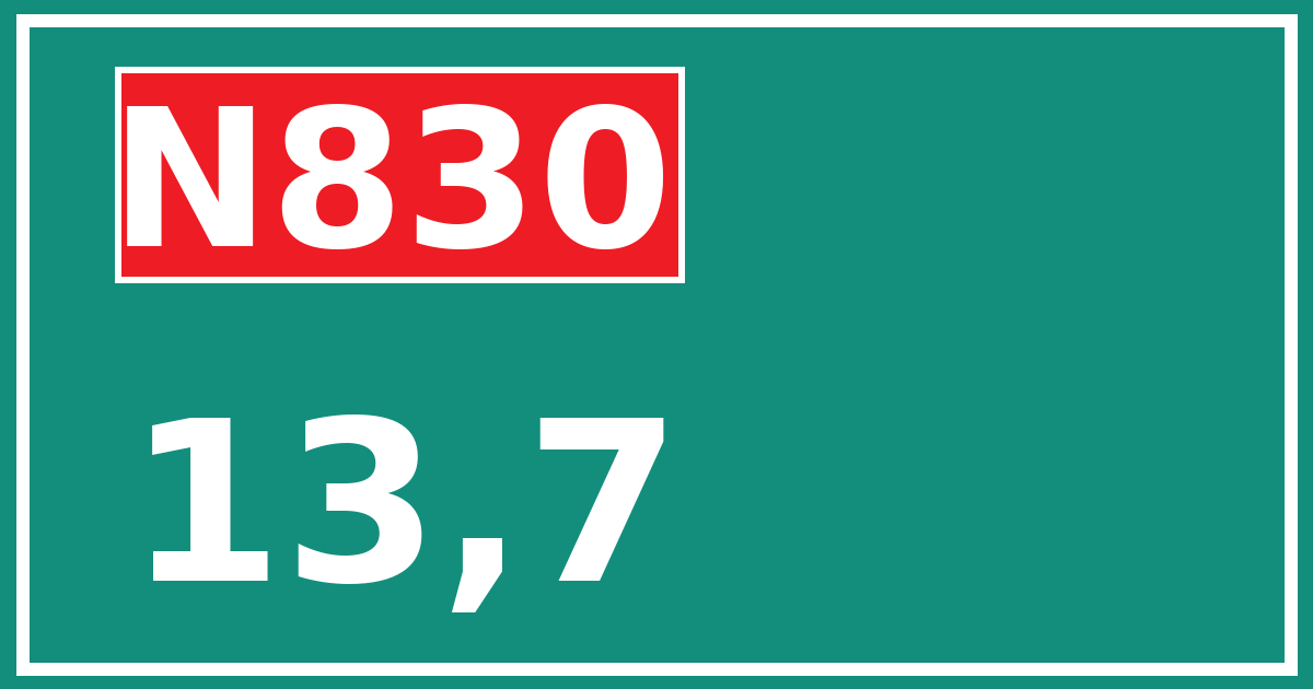 Hectometerbord N830 13,7