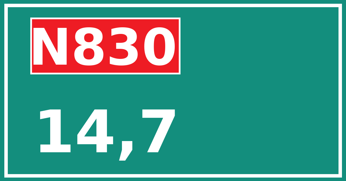 Hectometerbord N830 14,7