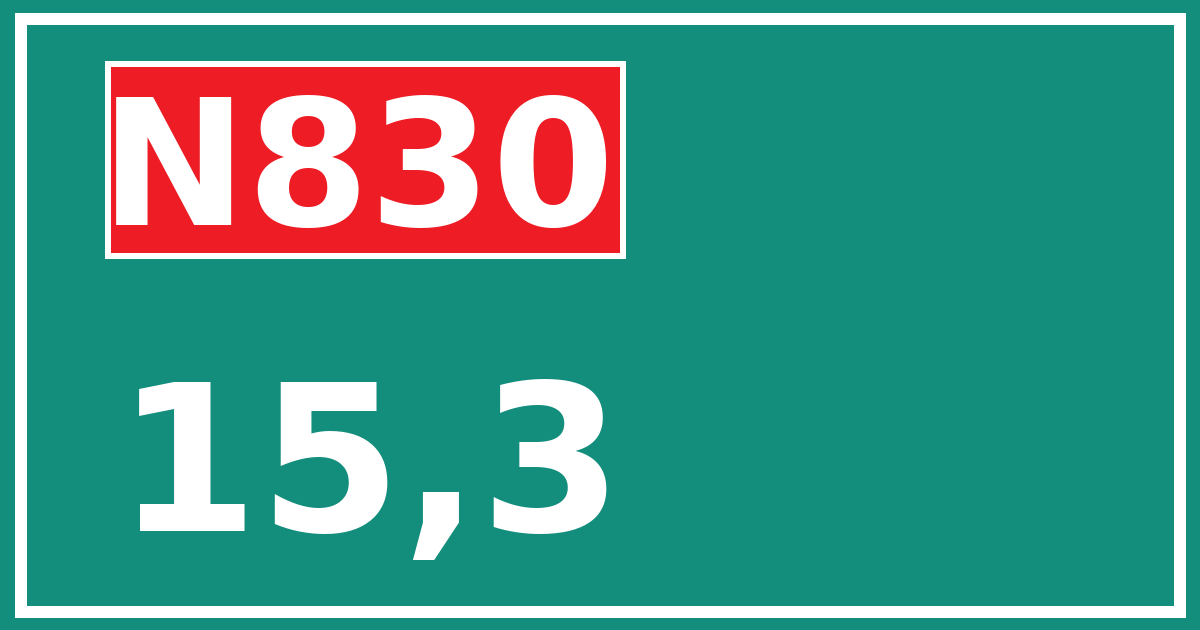 Hectometerbord N830 15,3