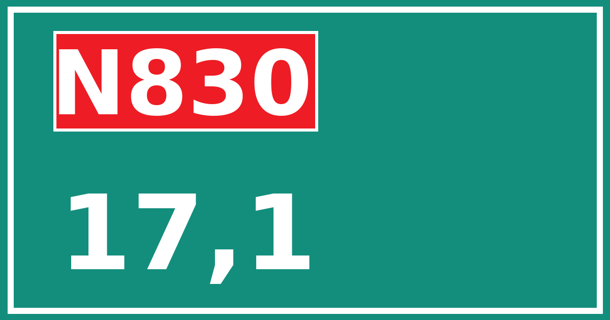 Hectometerbord N830 17,1