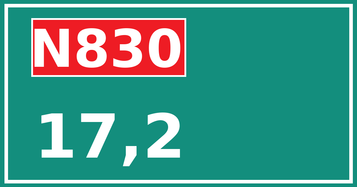 Hectometerbord N830 17,2
