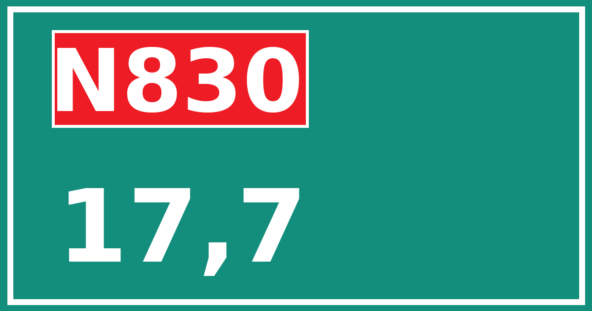 Hectometerbord N830 17,7