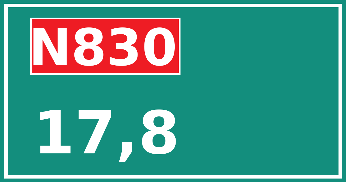 Hectometerbord N830 17,8