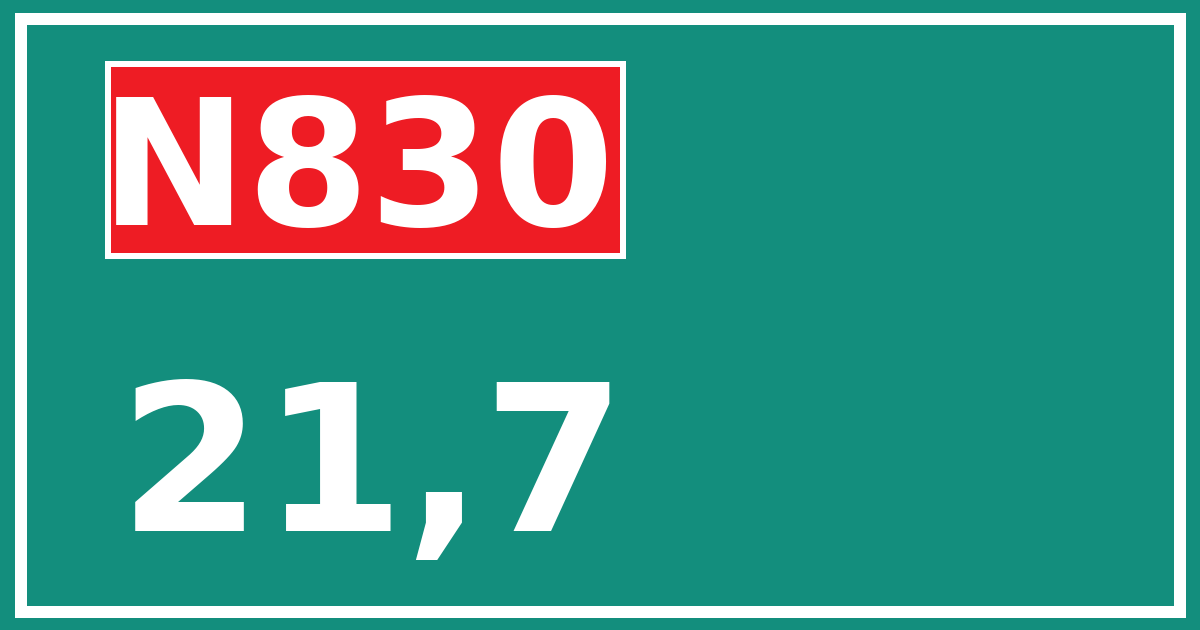 Hectometerbord N830 21,7