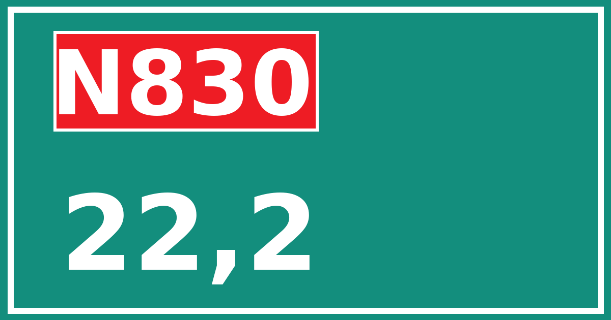 Hectometerbord N830 22,2