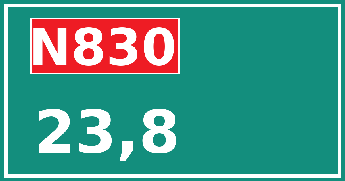 Hectometerbord N830 23,8