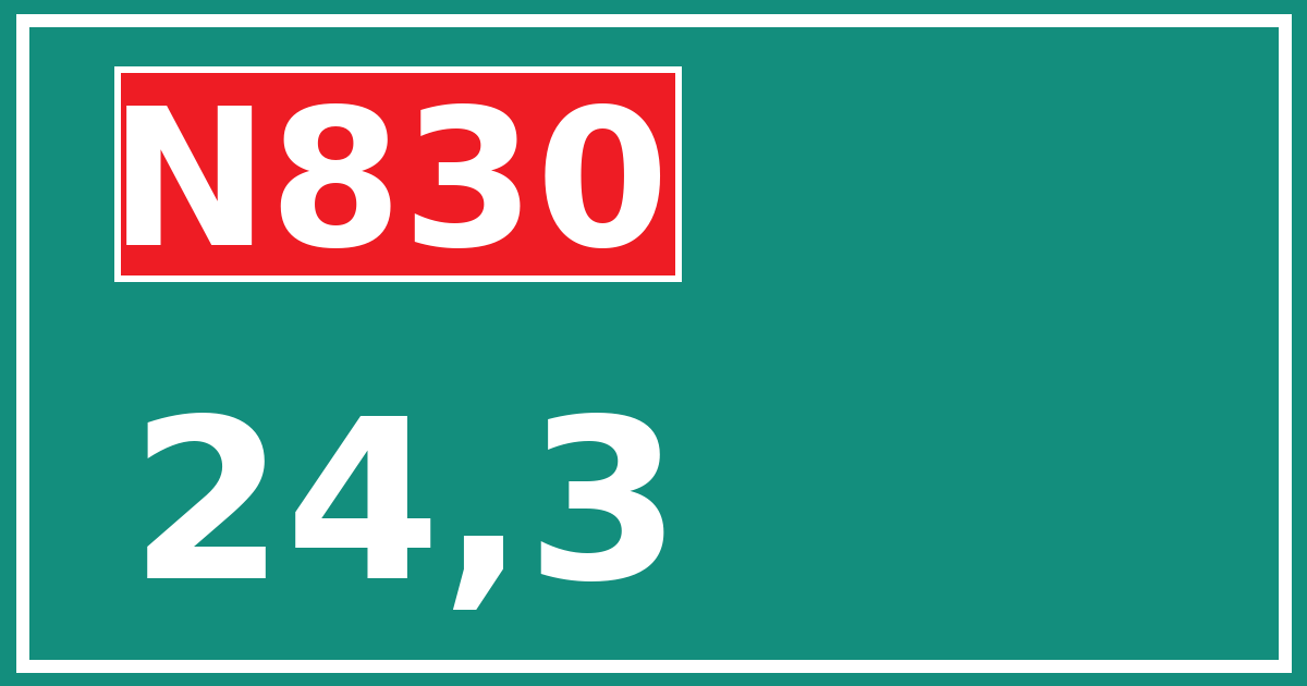 Hectometerbord N830 24,3