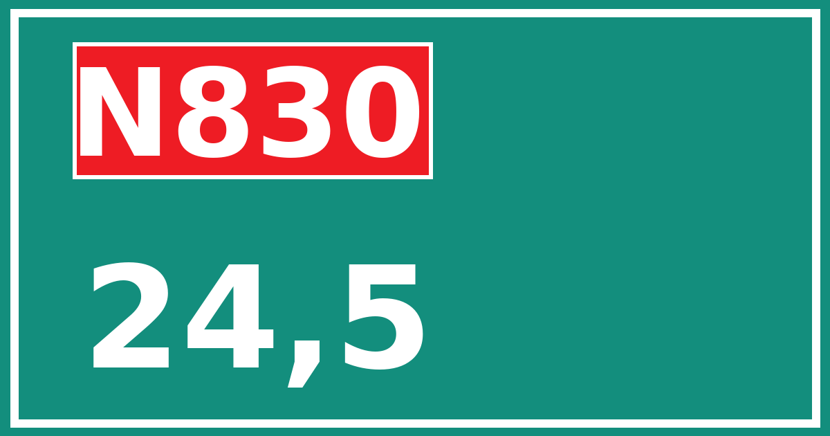 Hectometerbord N830 24,5