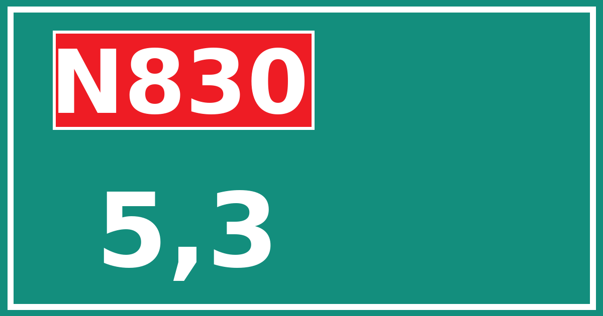 Hectometerbord N830 5,3