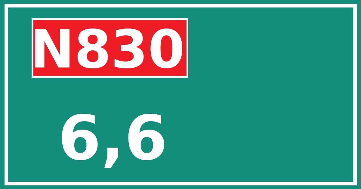 Hectometerbord N830 6,6
