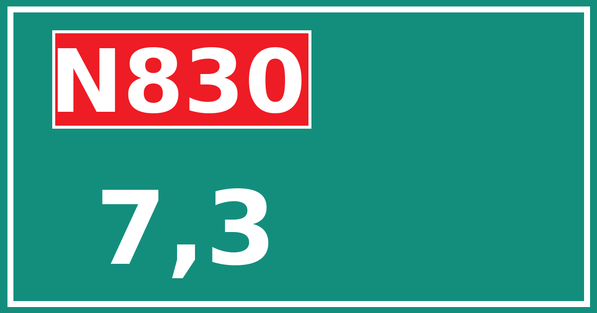 Hectometerbord N830 7,3