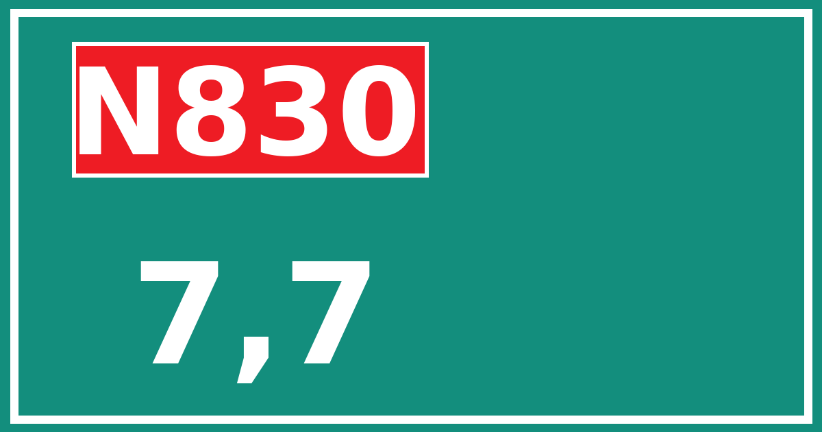 Hectometerbord N830 7,7
