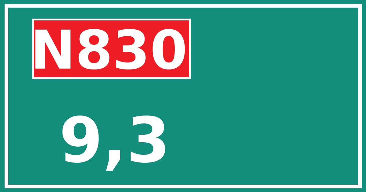 Hectometerbord N830 9,3