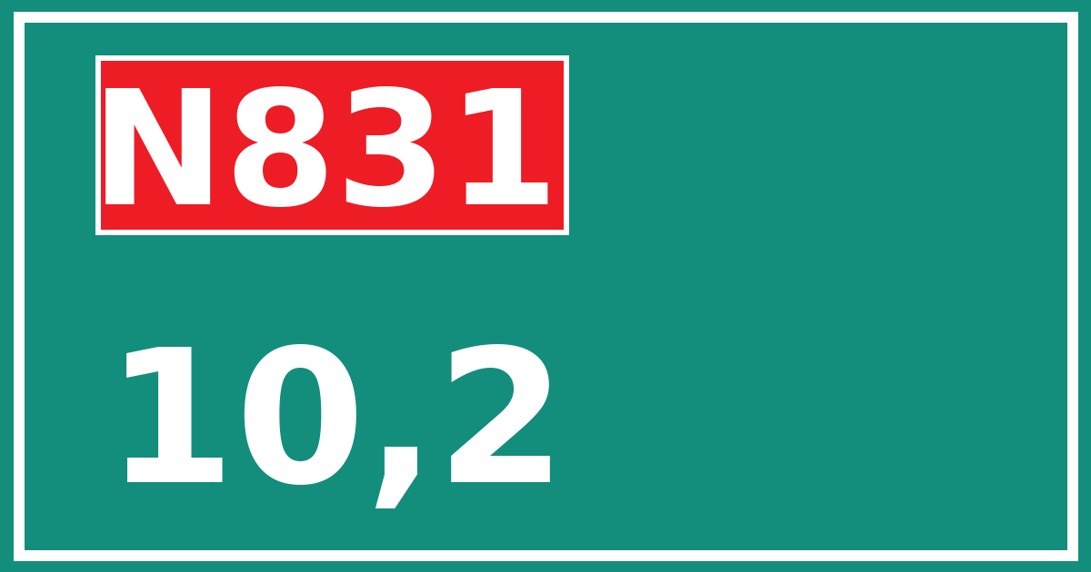 Hectometerbord N831 10,2