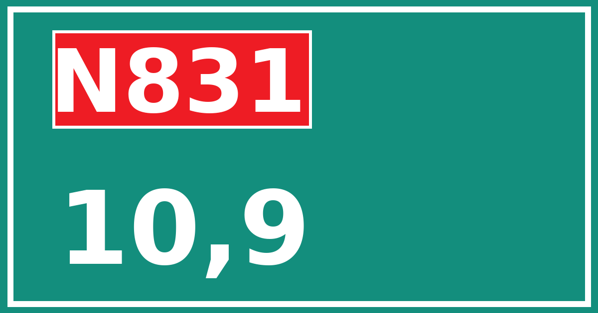 Hectometerbord N831 10,9