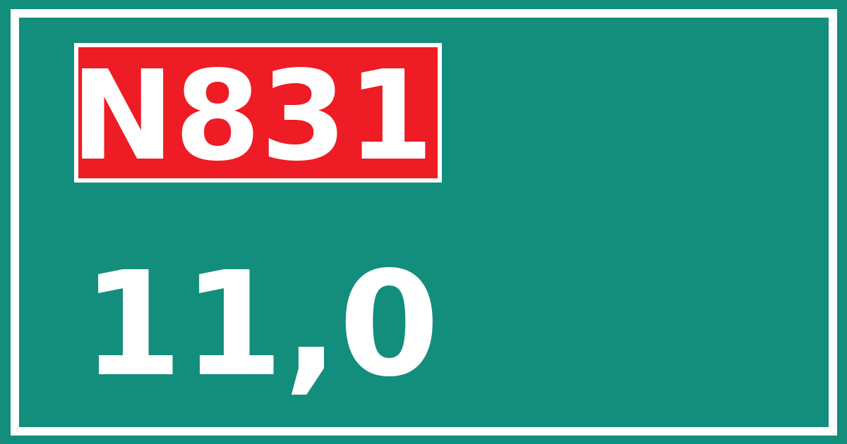Hectometerbord N831 11,0