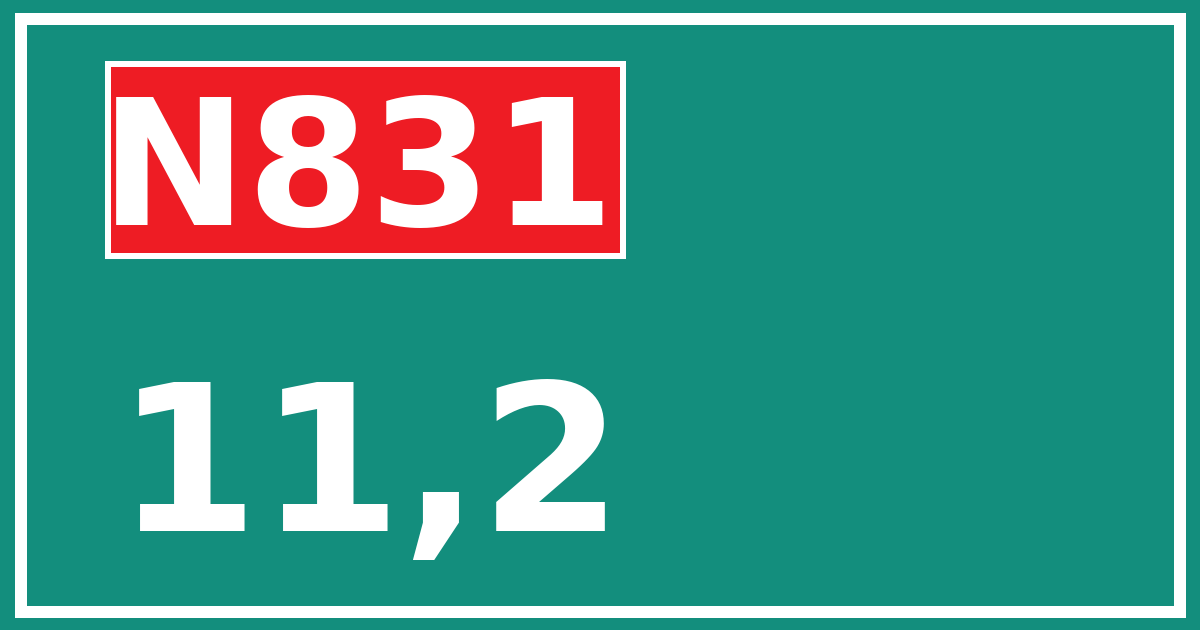 Hectometerbord N831 11,2