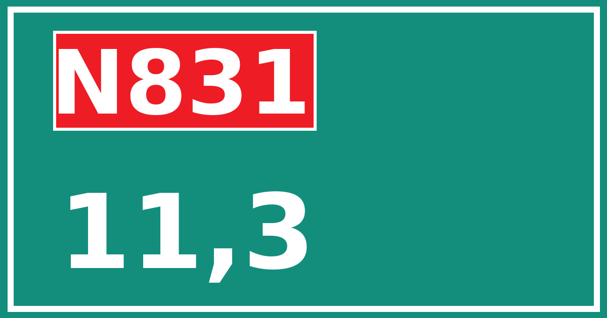 Hectometerbord N831 11,3