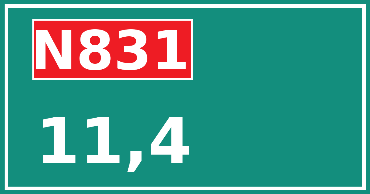Hectometerbord N831 11,4