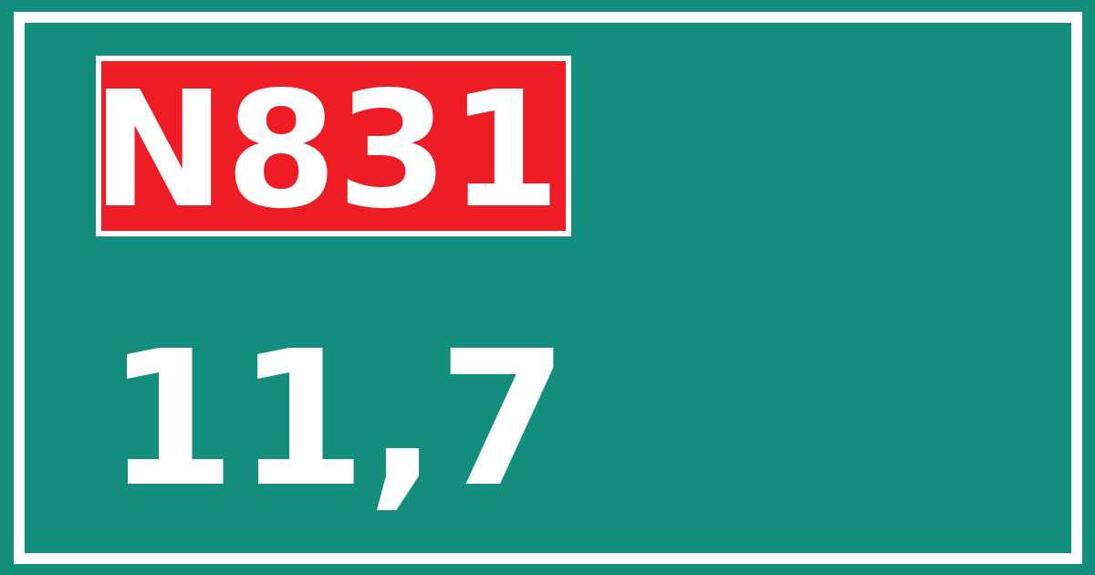 Hectometerbord N831 11,7