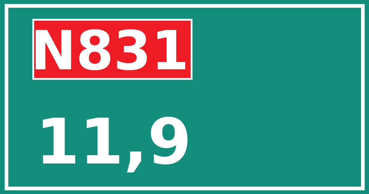 Hectometerbord N831 11,9