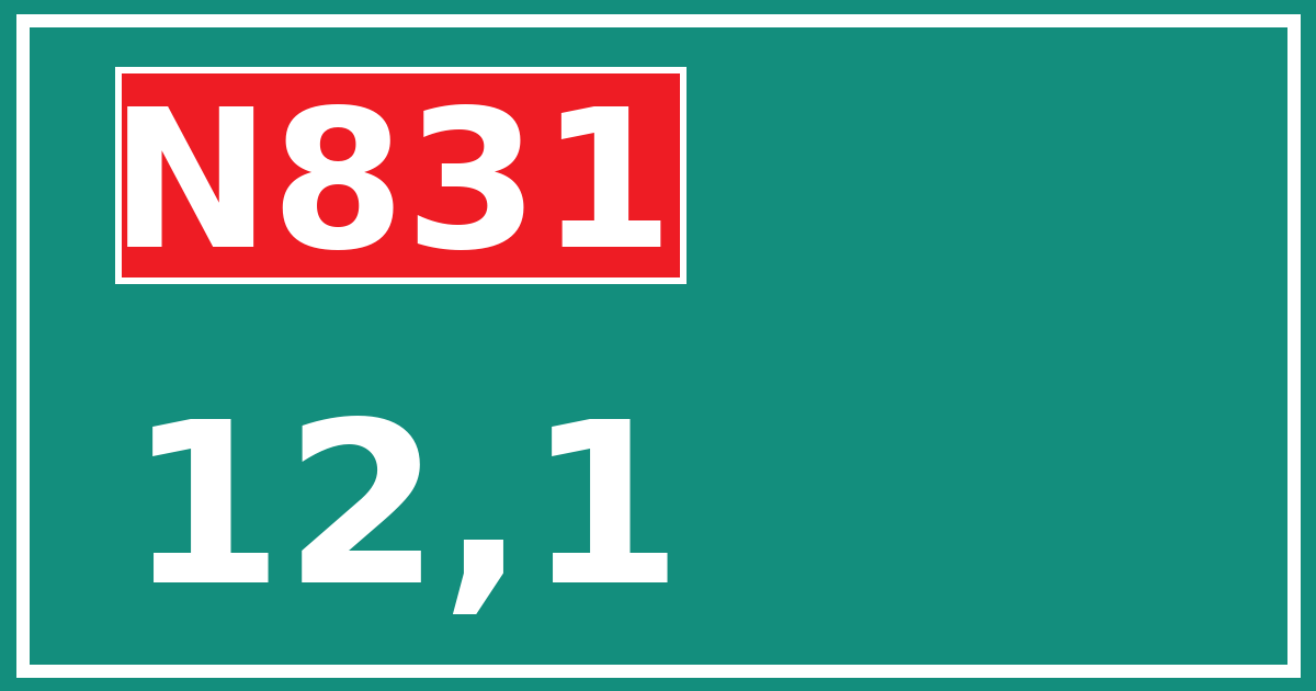 Hectometerbord N831 12,1