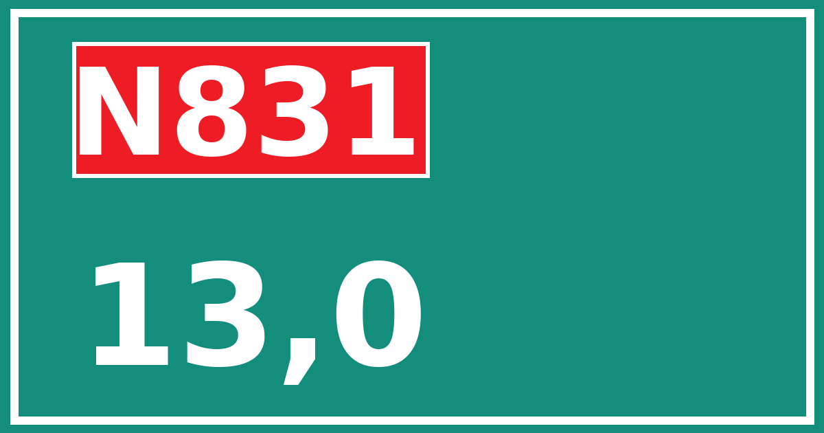 Hectometerbord N831 13,0