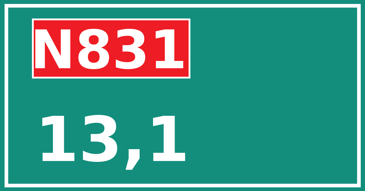 Hectometerbord N831 13,1
