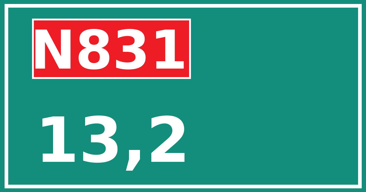 Hectometerbord N831 13,2