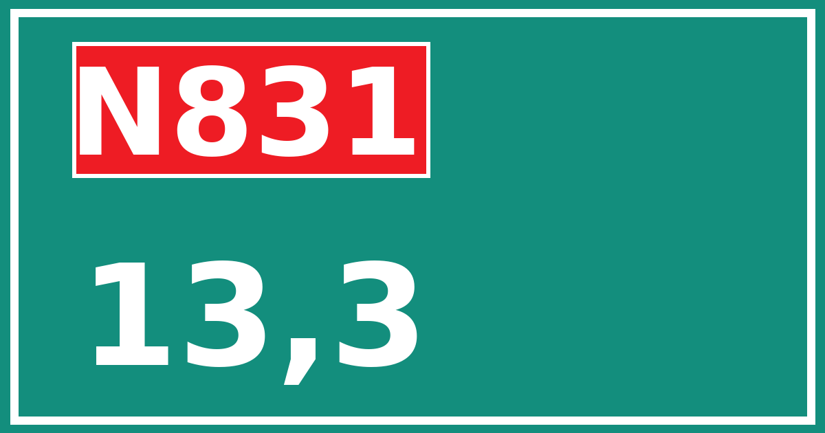 Hectometerbord N831 13,3