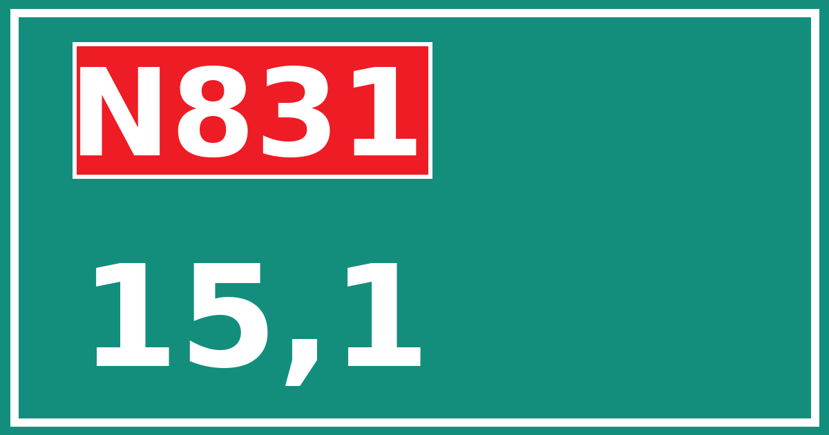 Hectometerbord N831 15,1