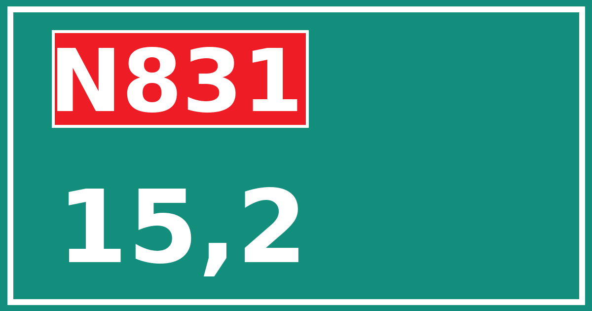 Hectometerbord N831 15,2