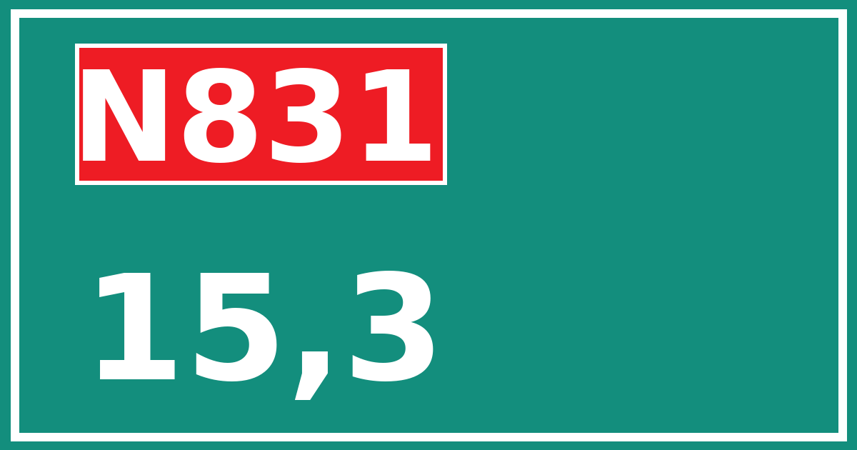 Hectometerbord N831 15,3