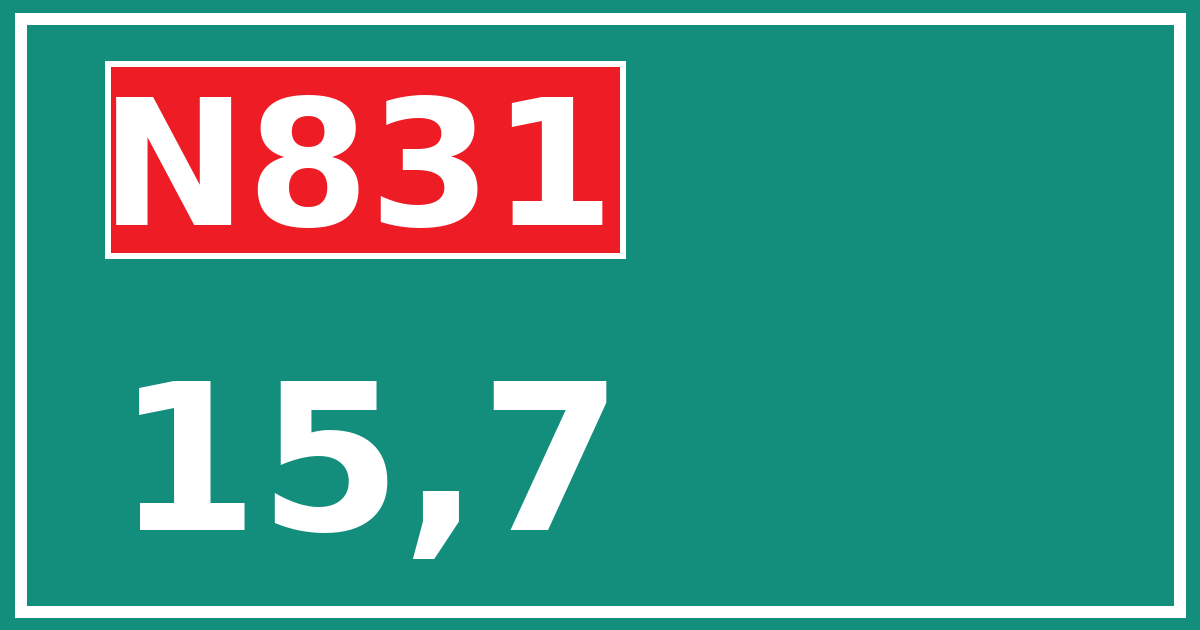 Hectometerbord N831 15,7