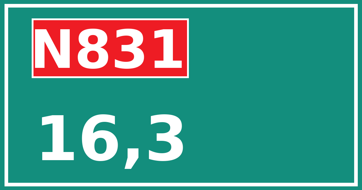 Hectometerbord N831 16,3