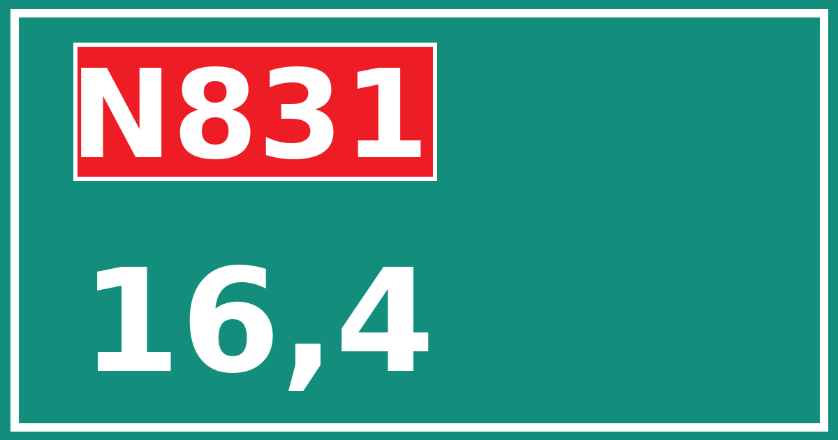 Hectometerbord N831 16,4