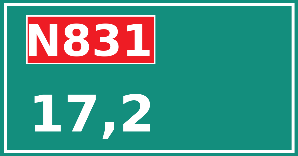 Hectometerbord N831 17,2