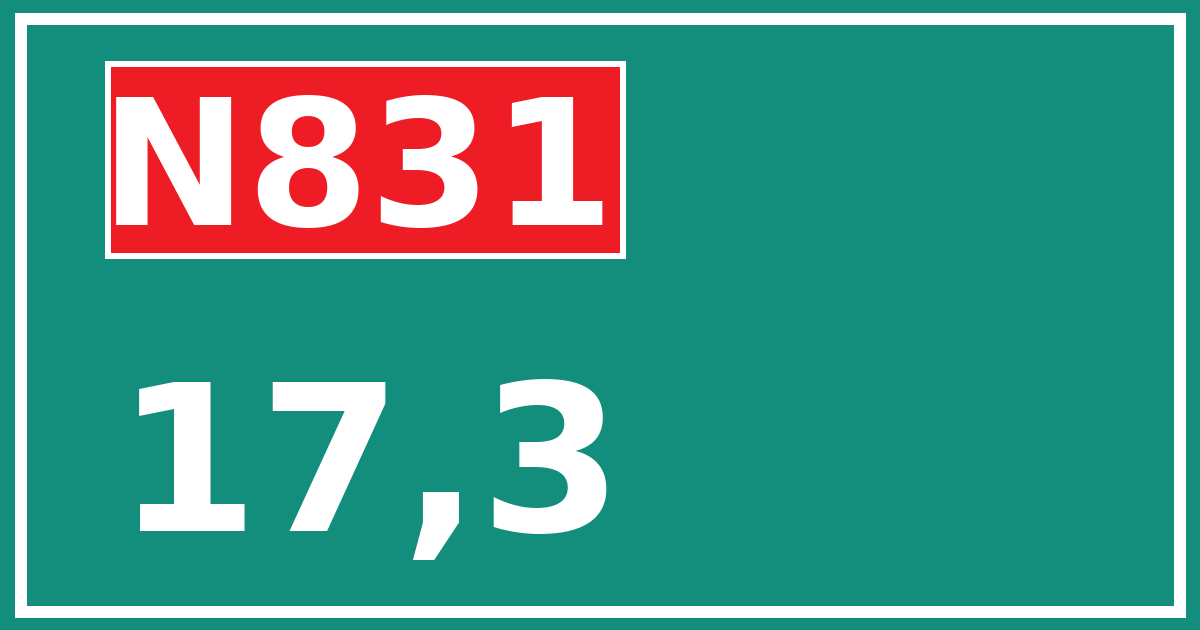 Hectometerbord N831 17,3